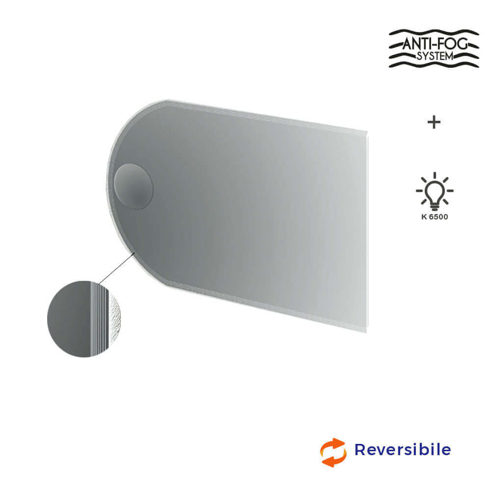 Specchio 80X120 LED righe anti-fog con specchietto ingranditore Arcshop