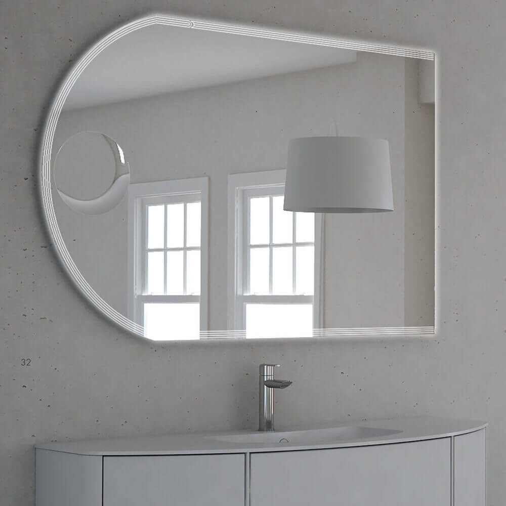 Specchio 80X120 LED righe anti-fog con specchietto ingranditore Arcshop