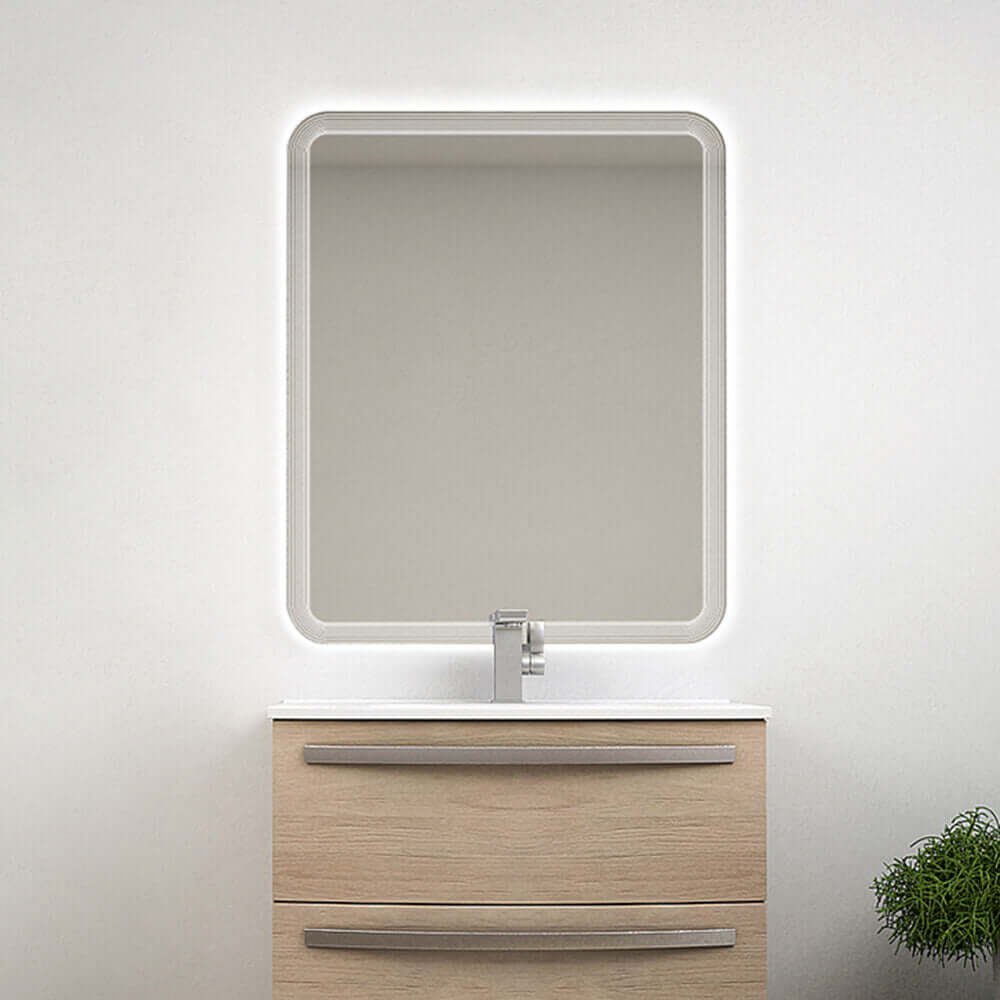 Specchio retroilluminato LED righe 90X74 reversibile Arcshop