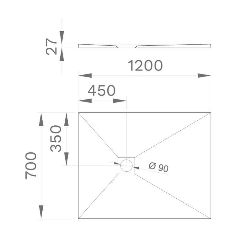 Piatto doccia 70x120 marmoresina slim