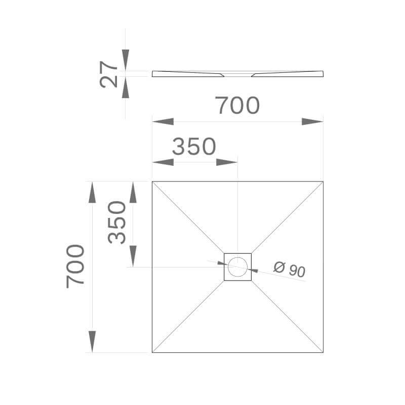 Piatto doccia 70x70 in marmoresina Arcshop