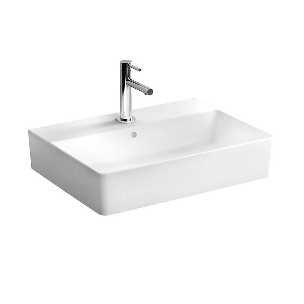 Lavabo per installazione sospesa rettangolare con foro rubinetto Nuo di Vitra 60 cm in ceramica Arcshop