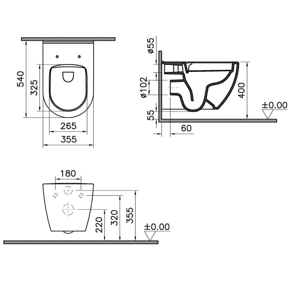 Sanitari Vitra Mia Round sospesi rimless