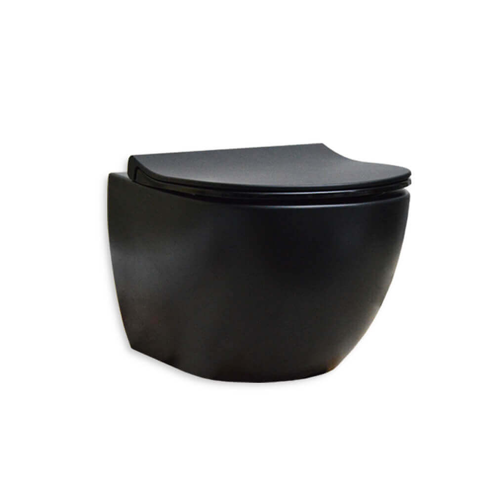 Sanitari Vitra Sento Wc e Bidet sospesi Nero opaco senza brida