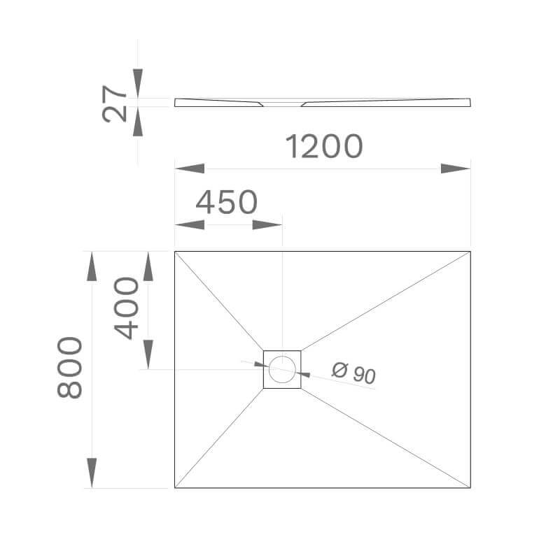 Piatto doccia 80x120 mineral marmo riducibile Arcshop