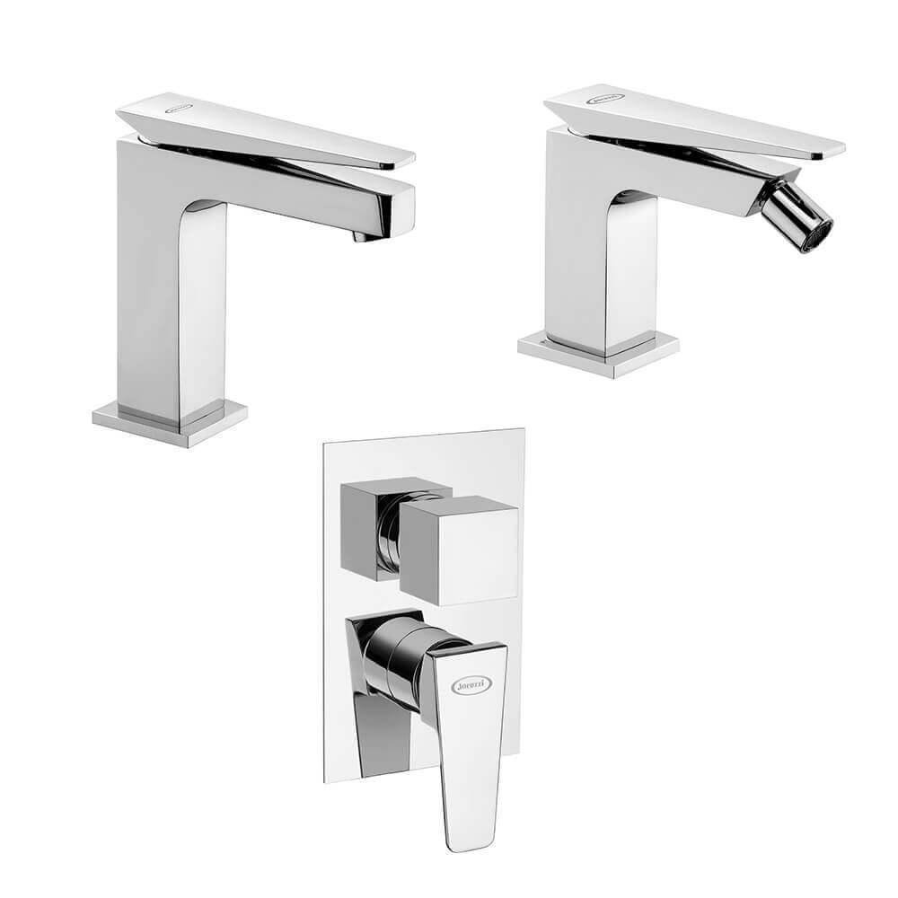 Set miscelatori lavabo + bidet + incasso doccia con deviatore Jacuzzi | rubinetteria Beam Arcshop