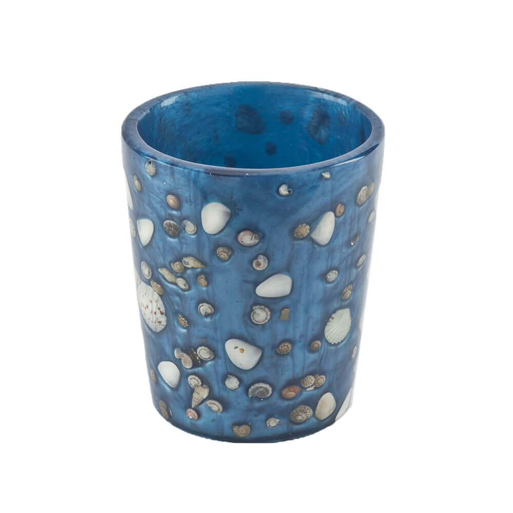 Set accessori da appoggio 4 pezzi Antille azzurro Dispenser Bicchiere Porta sapone e Scopino