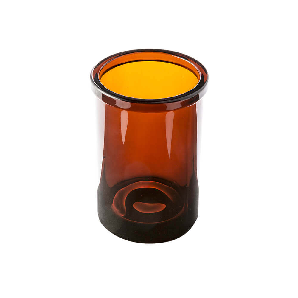 Set accessori 3 pezzi in vetro serie Pharmacy ambra di Cipì Dispenser Bicchiere Porta sapone