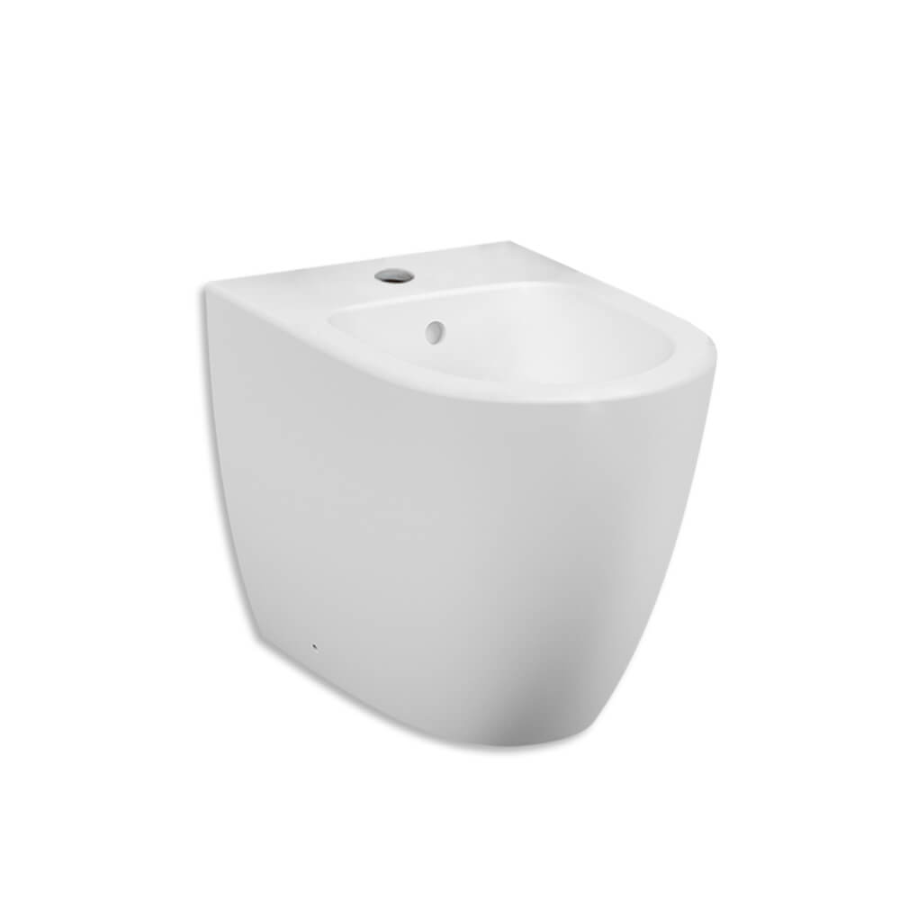 Sanitari Vitra filo muro di colore bianco opaco e scarico rimless