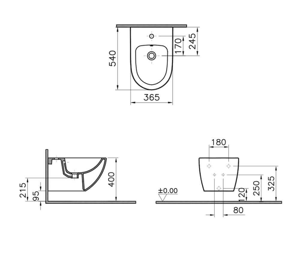 Bidet Sospeso Vitra Sento nero opaco Arcshop