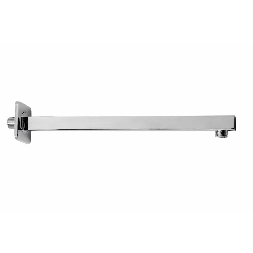 Kit Doccia Cromo con Soffione Quadrato 25x25 Slim, Braccio 35cm, Doccino e Presa Acqua in Ottone