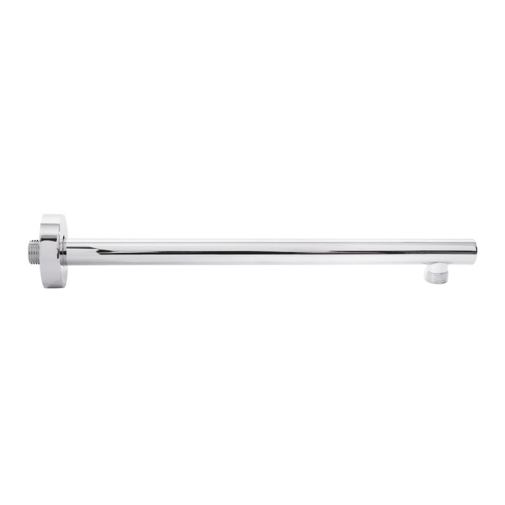 Kit Doccia Cromo con Soffione Tondo Ø 25 Slim, Braccio 35cm, Doccino e Presa Acqua in Ottone