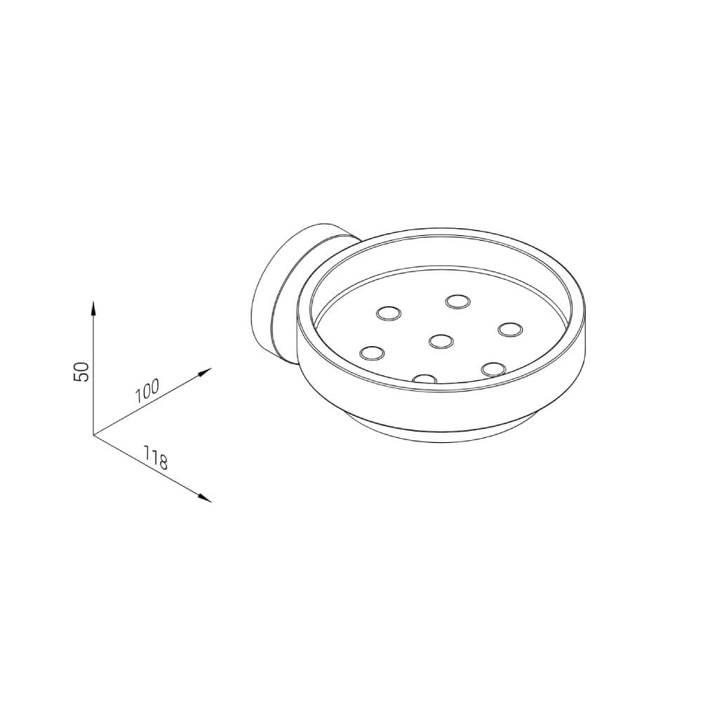 Porta sapone da appoggio acciaio Inox e resina tondo Metaform Class Arcshop