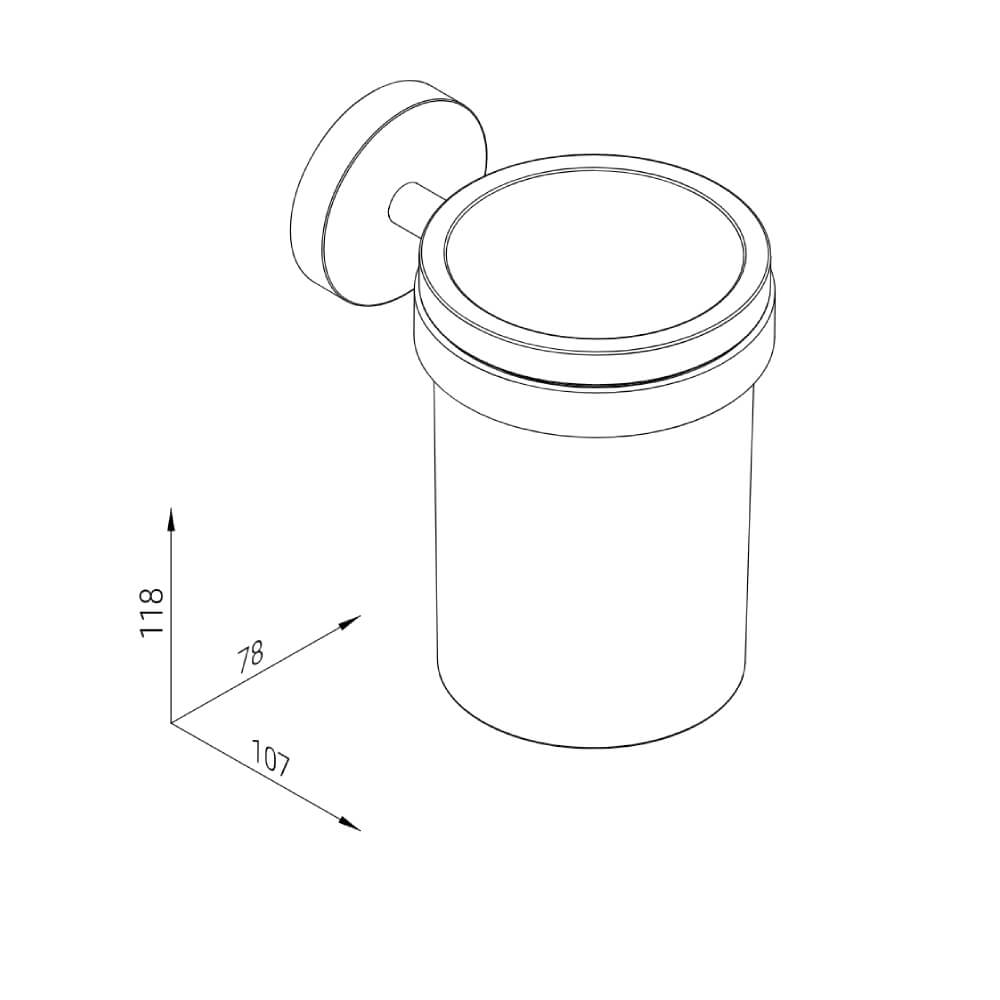 Bicchiere porta spazzolini da appoggio acciaio Inox e resina tondo Metaform Class