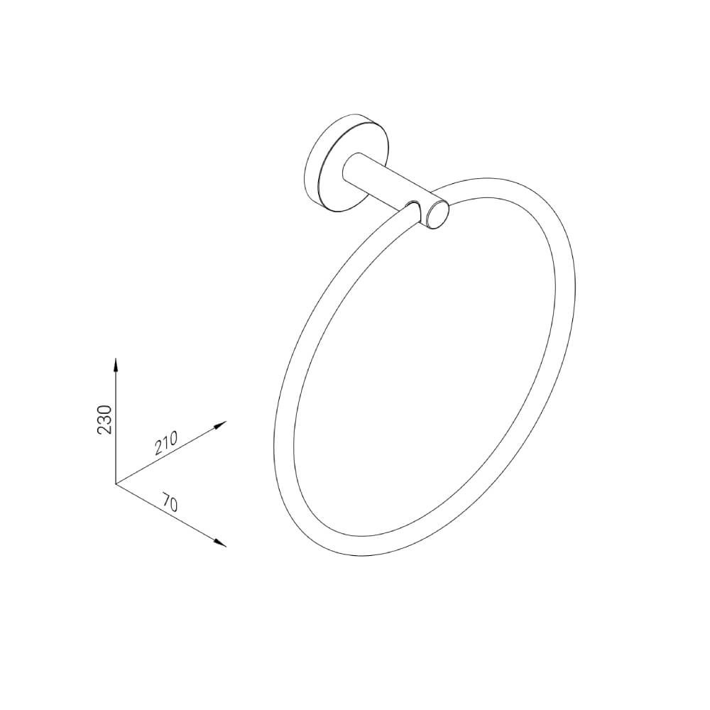 Porta asciugamani ad anello acciaio Inox tondo Metaform Class fissaggio adesivo o con viti Arcshop