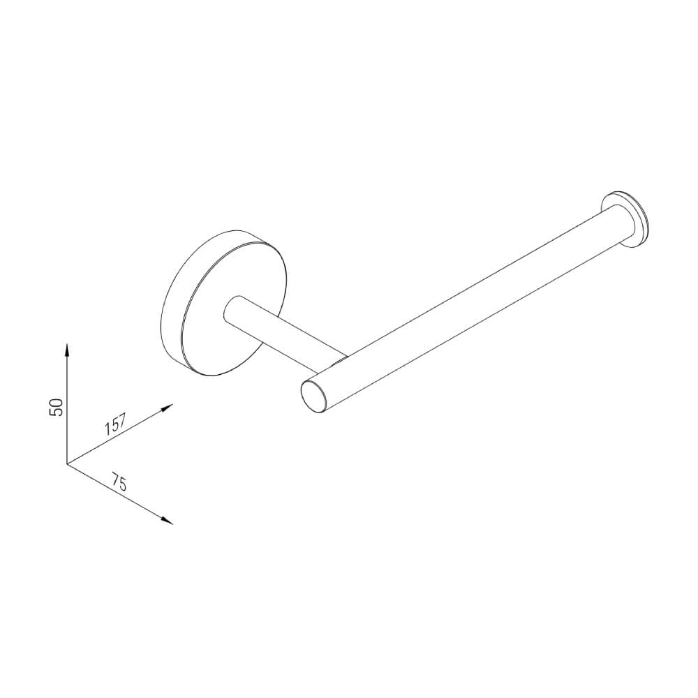 Porta rotolo acciaio Inox tondo fissaggio adesivo o con colla Class di Metaform Arcshop
