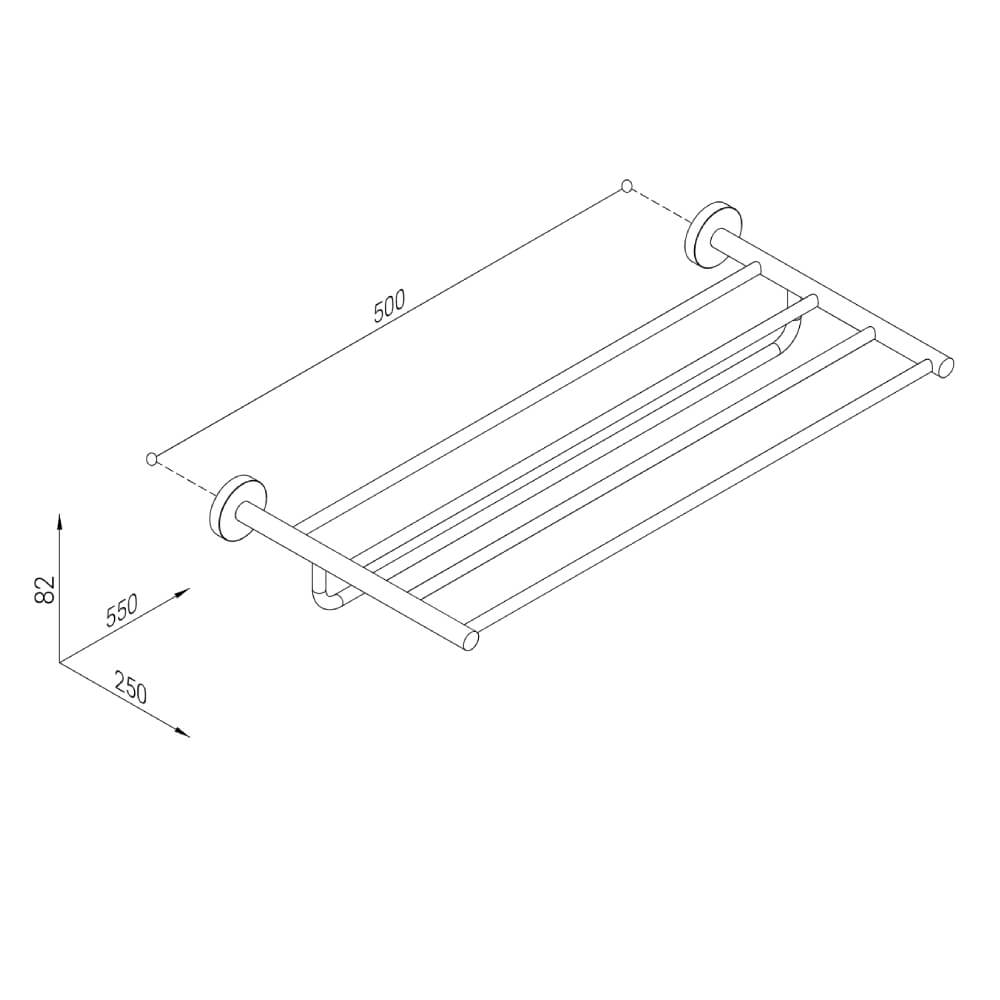 Porta teli e asciugamani a 5 barre acciaio Inox tondo serie Class di Metaform Arcshop