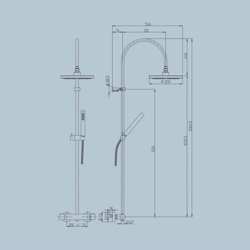 Colonna doccia Jacuzzi con miscelatore termostastico COD 0SU00199JA00 Arcshop