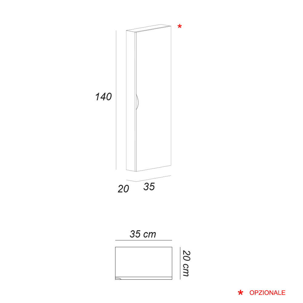 Mobile per bagno 100cm sospeso finitura larice Arcshop