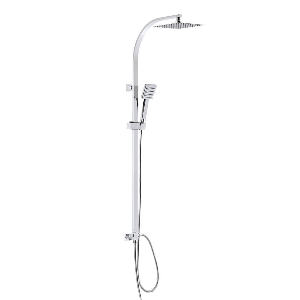 Colonna doccia a sezione rettangolare con deviatore doccetta anticalcare soffione INOX 25X25 Arcshop