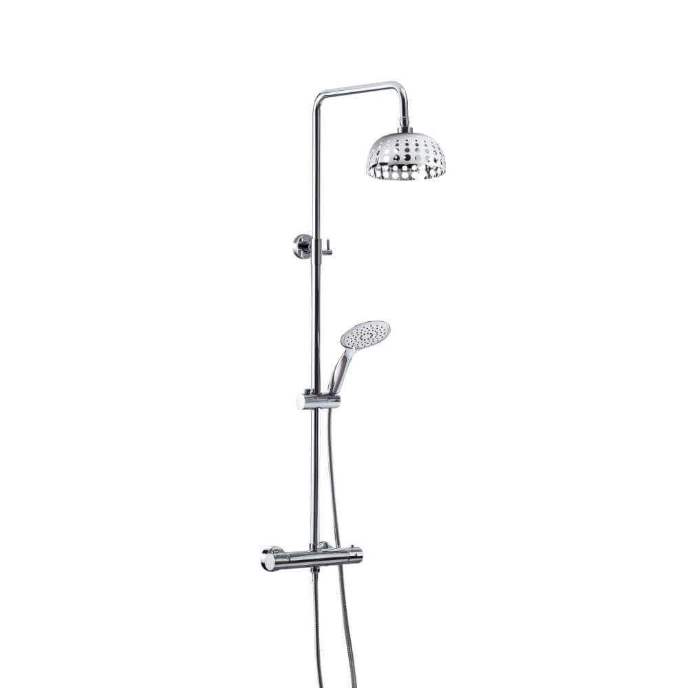 Colonna doccia con miscelatore termostatico soffione di design e doccino cromato lucido Arcshop
