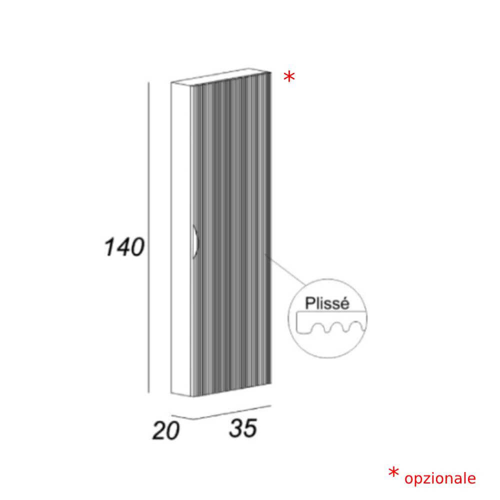 Mobile bagno noce 60 cm cannettato per lavabo da appoggio Palermo