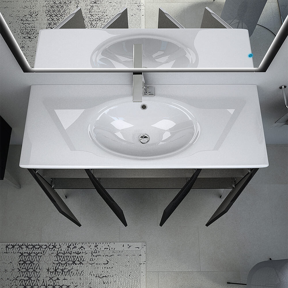 Mobile da bagno a terra Denver 120 cm finitura Grafite