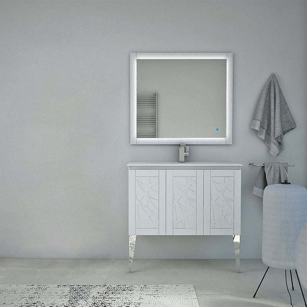 Mobile da Bagno Denver 90 bianco opaco: Design Raffinato e Funzionalità Ottimale