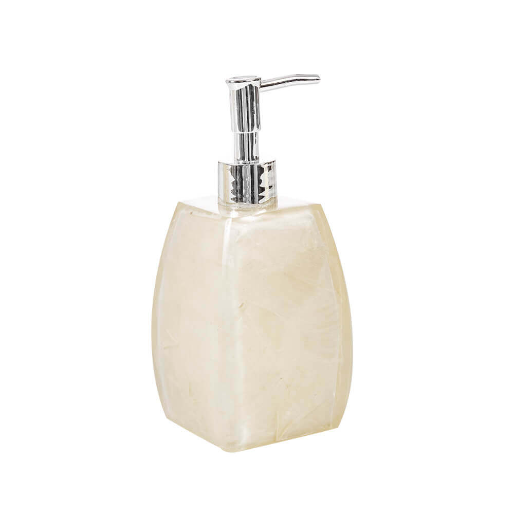 Set 6 pezzi accessori da bagno serie Perla Cipì Dispenser Bicchiere Portasapone Scopino Porta cotone e Vassoio