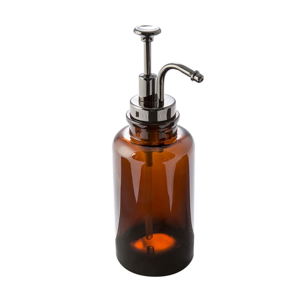 Set accessori 4 pezzi in vetro ambra serie Pharmacy di Cipì Dispenser Bicchiere Porta sapone Scopino Arcshop