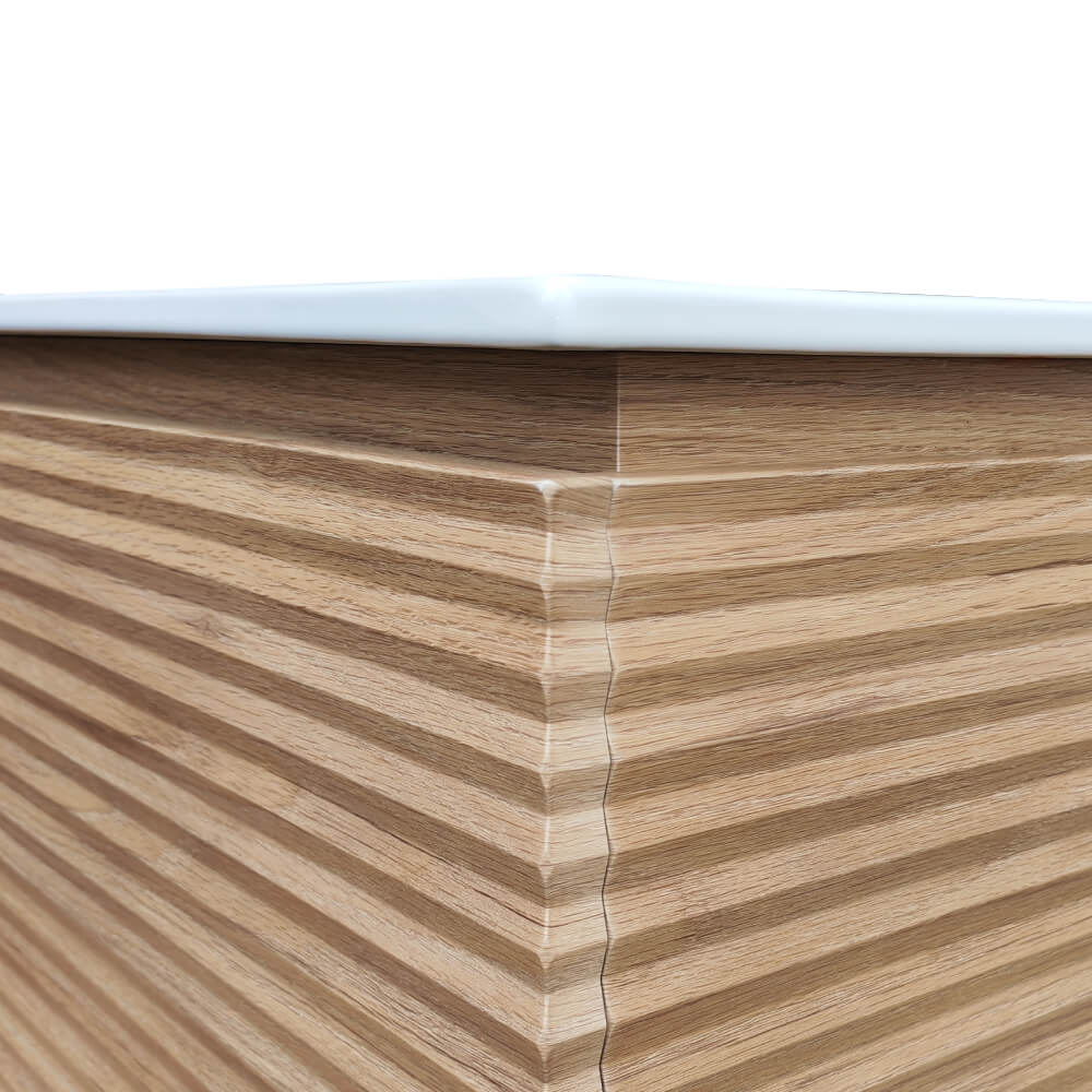 Mobile bagno sospeso cannettato orizzontale 80 cm Rovere tabacco - Malaga