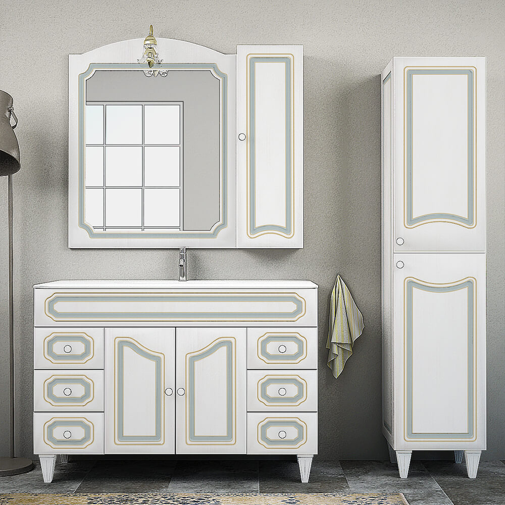 Mobile bagno classico decapè 120 cm a terra Firenze