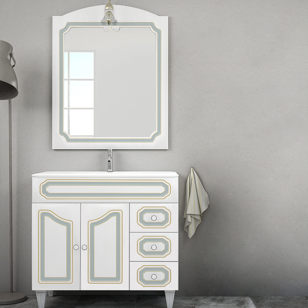 Mobile bagno 90 cm classico a terra in finitura Decapè Firenze