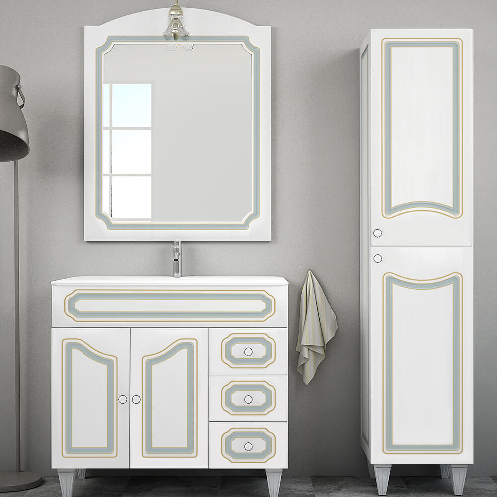 Mobile bagno 90 cm classico a terra in finitura Decapè Firenze