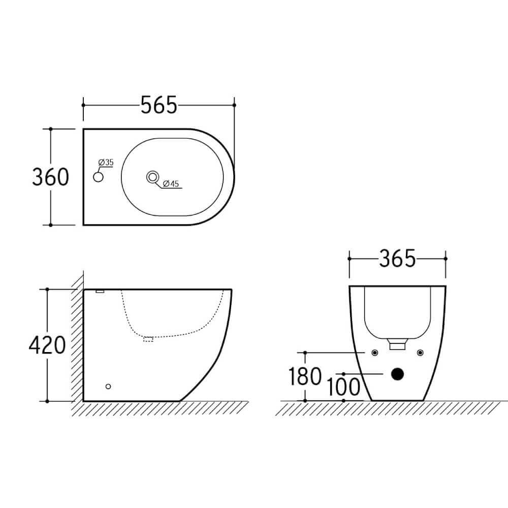 Bidet filo muro Florida Arcshop