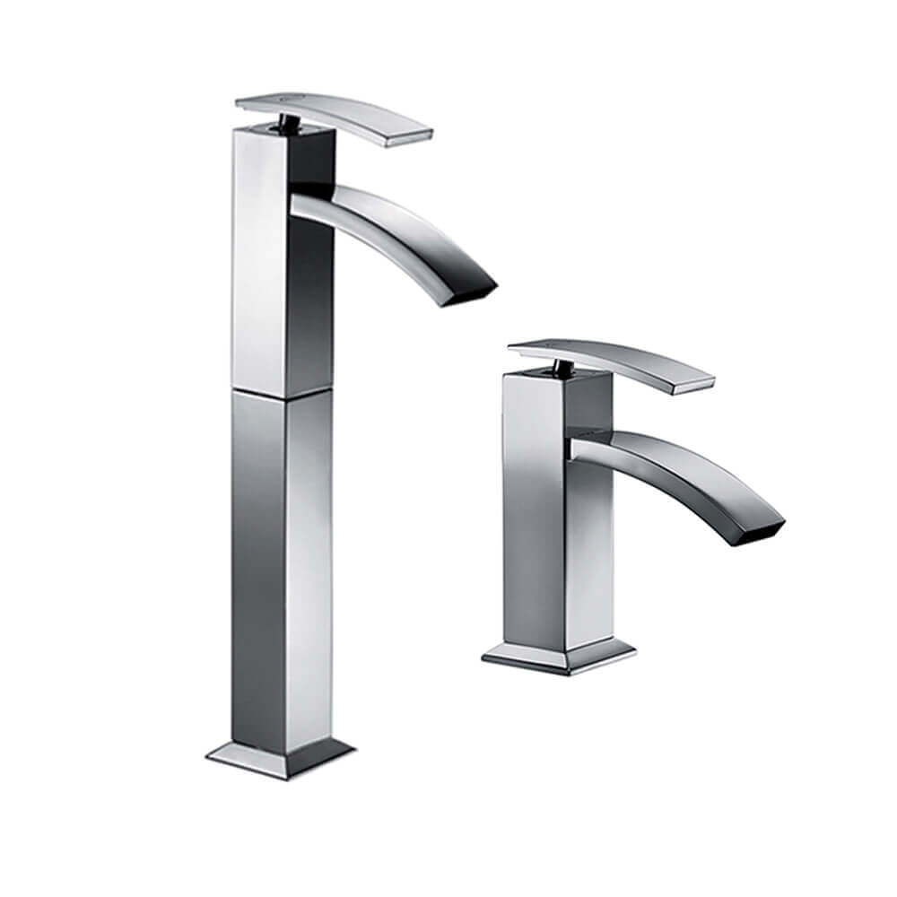 Set miscelatori lavabo alto + bidet Jacuzzi | rubinetteria Glint ottone cromato per piletta clik clak