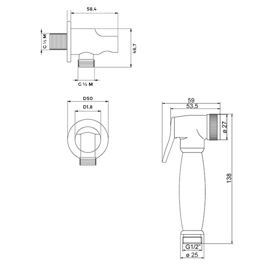 Idroscopino con presa acqua in ottone Arcshop