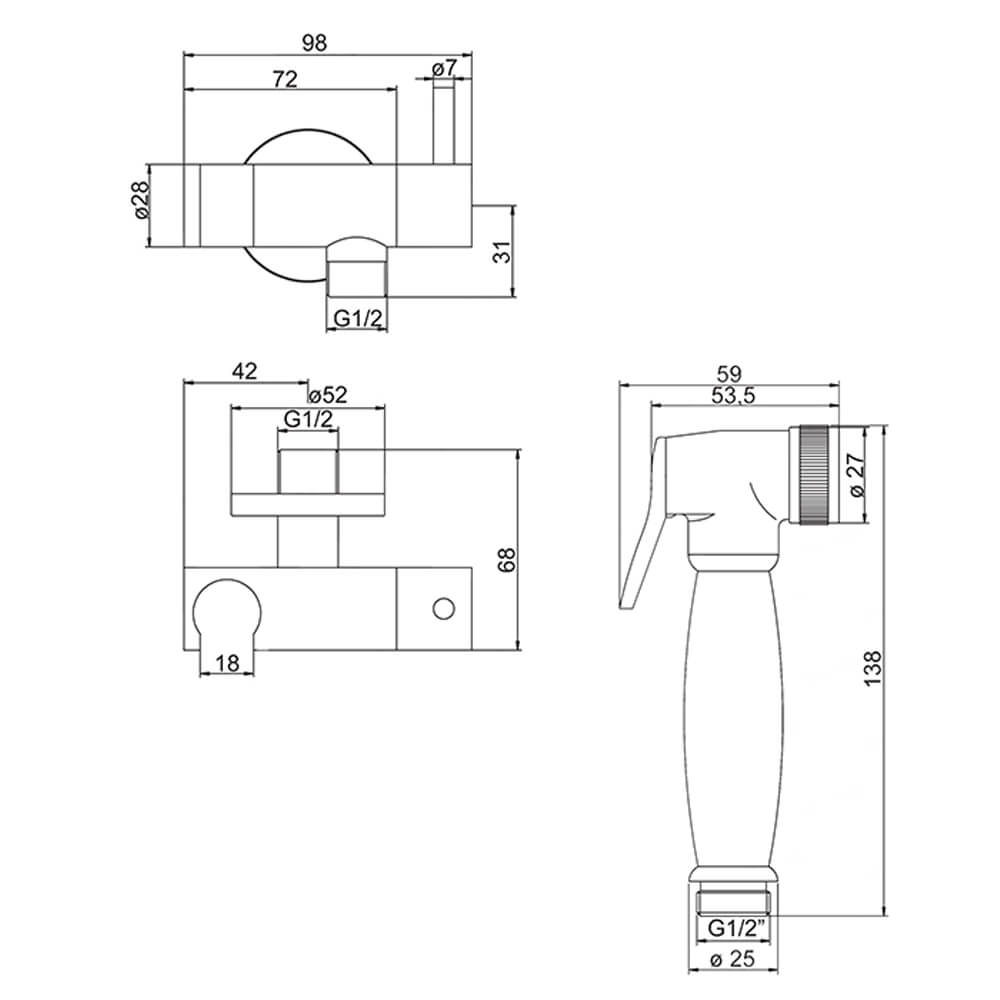 Idroscopino con rubinetto in ottone cromato Arcshop