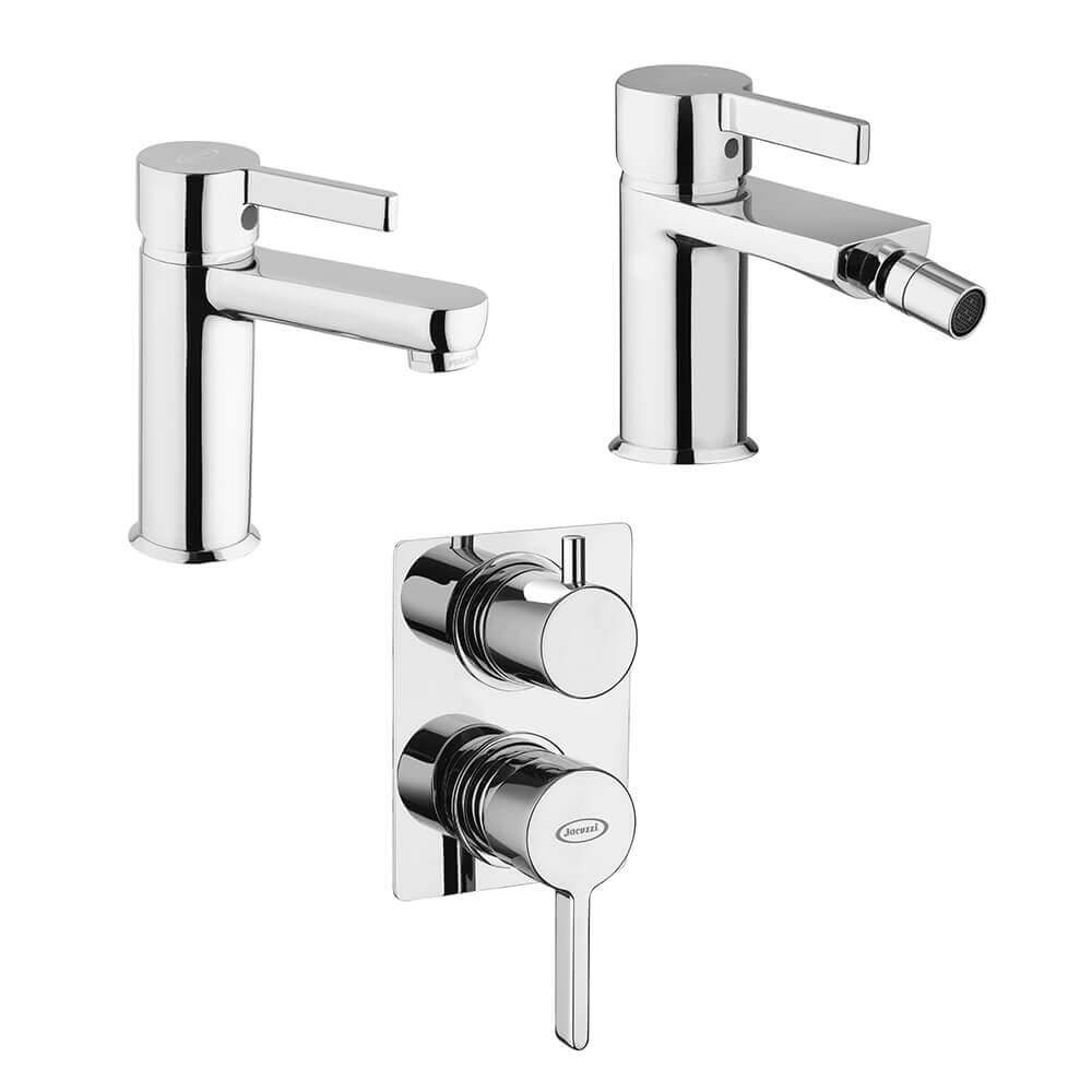 Jacuzzi Rubinetteria set Fiamma lavabo bidet e doccia incasso con deviatore Arcshop