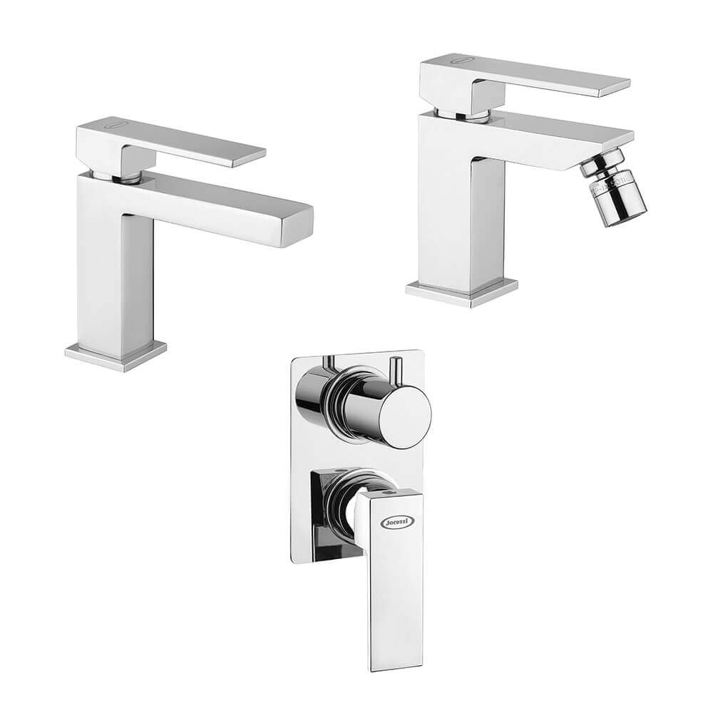 Jacuzzi Rubinetteria set miscelatori lavabo bidet e incasso doccia con deviatore modello Twinkle Arcshop