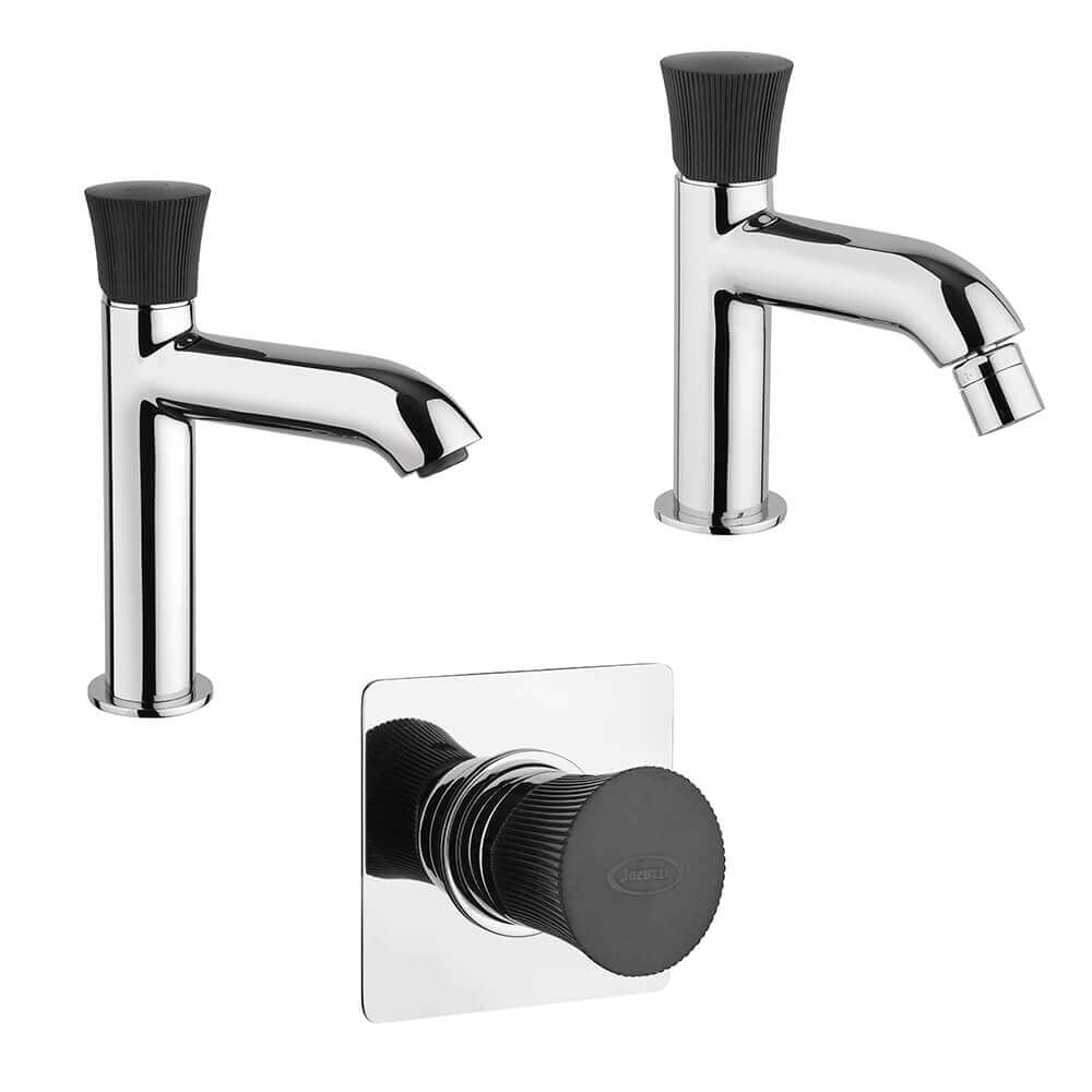 Set miscelatori lavabo bidet e incasso doccia Jacuzzi Rubinetteria modello Illumina