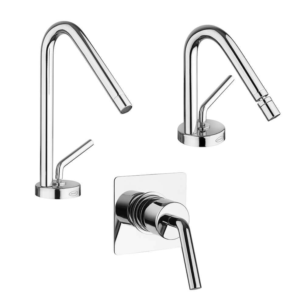 Set miscelatori lavabo bidet e incasso doccia serie Lumos Jacuzzi Rubinetteria