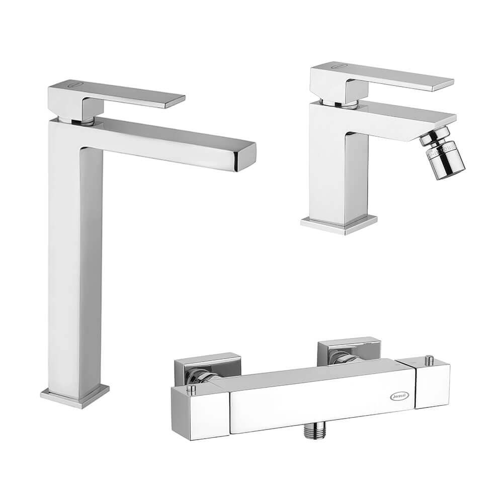 Jacuzzi Rubinetteria miscelatori lavabo alto bidet ed esterno doccia termostatico serie Twinkle Arcshop