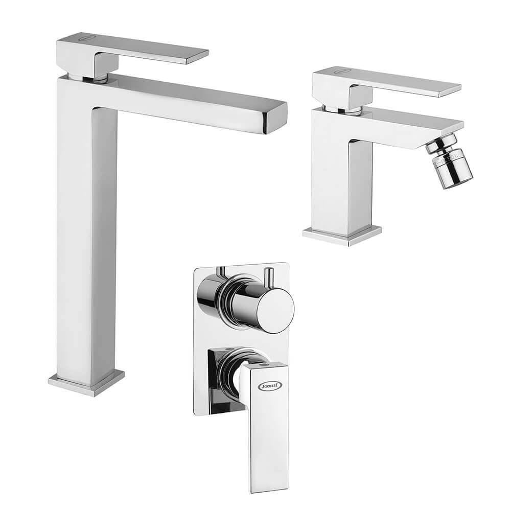 Miscelatori lavabo alto bidet e incasso doccia due uscite Jacuzzi Rubinetteria modello Twinkle Arcshop
