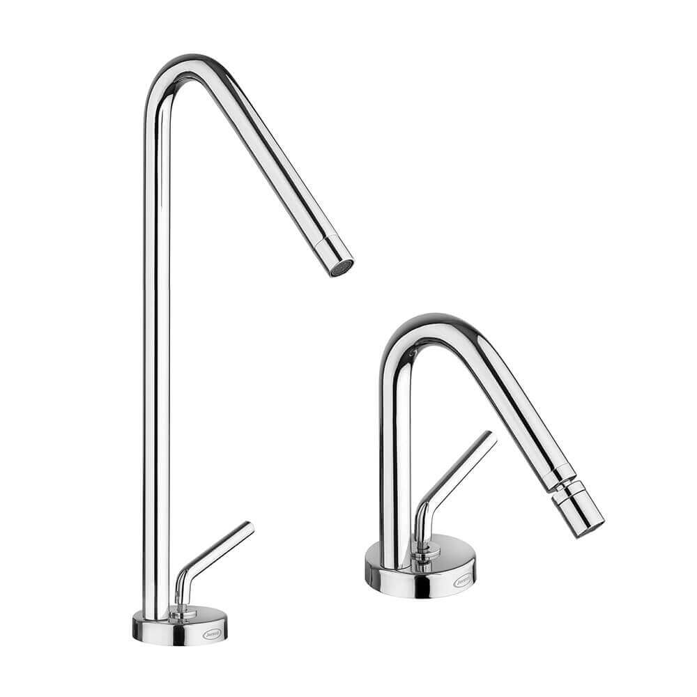 Coppia miscelatori lavabo tipo alto e bidet Jacuzzi Rubinetteria Lumos