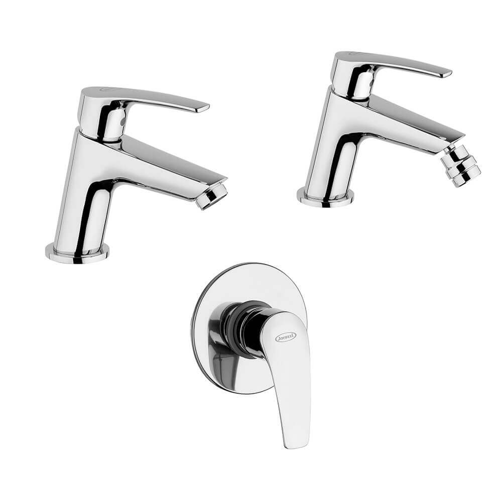 Jacuzzi | Rubinetteria Lucente set miscelatori lavabo bidet per piletta click clack e incasso doccia una uscita Arcshop