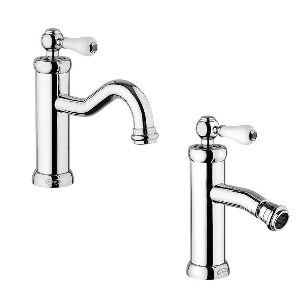 Coppia miscelatori Jacuzzi Rubinetteria lavabo e bidet modello tosca per piletta click clack Arcshop