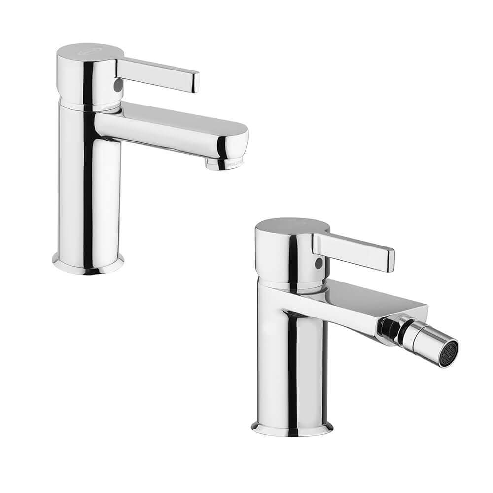Coppia miscelatori lavabo e bidet Fiamma di Jacuzzi Rubinetteria per piletta click clack Arcshop
