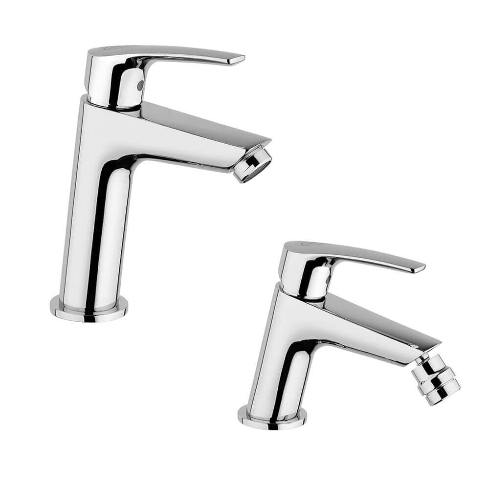 Jacuzzi | Rubinetteria Lucente set miscelatori lavabo medio e bidet per piletta click clack Arcshop