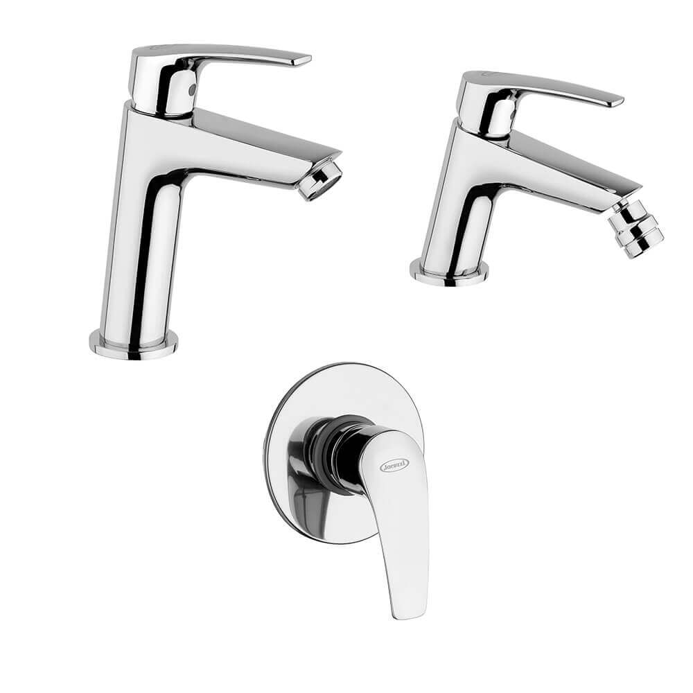 Lavabo medio e bidet con incasso doccia Lucente Jacuzzi | Rubinetteria in set Arcshop